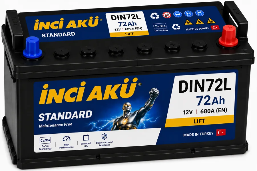 DIN72L | Inci Aku - Turkey - 72Ah - Lift