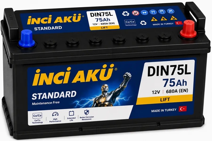 DIN75L | Inci Aku - Turkey - 75Ah - Lift
