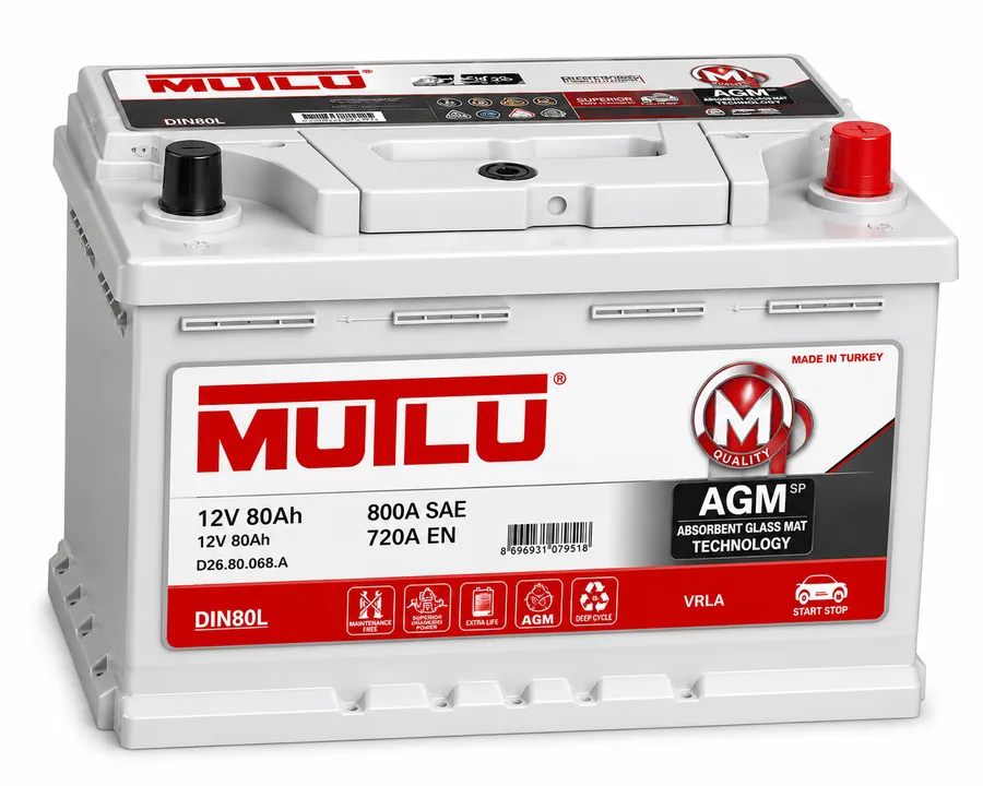 DIN80L | Mutlu AGM - Turkey - 80Ah