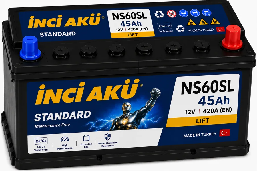 NS60SL | Inci Aku - Turkey - 45Ah - Lift