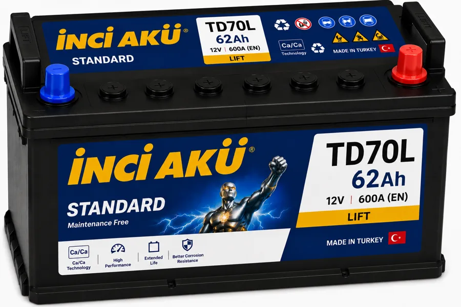 TD70L | Inci Aku - Turkey - 62Ah - Lift
